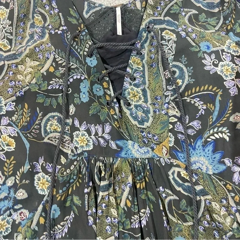 Free People Rain or Shine Floral Popover Tunic Sz M